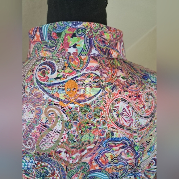 Robert Graham Men's Goldberg Short-Sleeve Knit Polo Paisley Size M - Picture 6 of 16